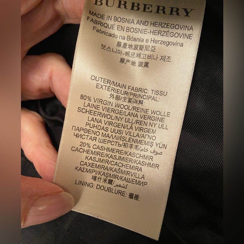 Burberry London Virgin Wool and Cashmere Peacoat (Size: M) - Picture 7 of 7